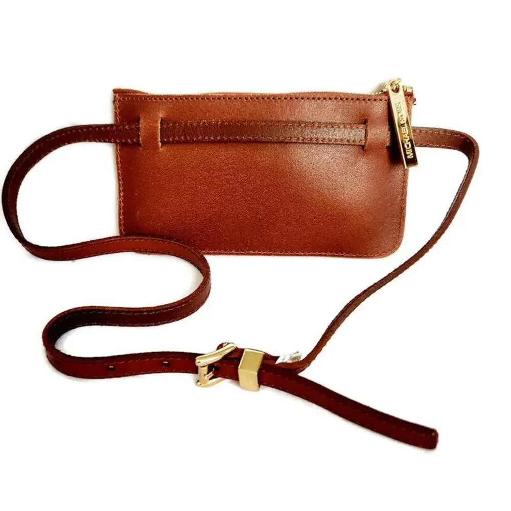 Michael Kors Women's Brown Leather FannyPack Belt Small Wallet